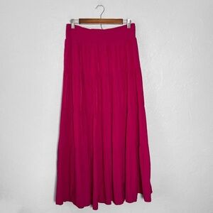Pink Tiered Flowy Maxi Skirt 8 Medium Boho Whimsigoth Cottagecore Fairy Whimsy